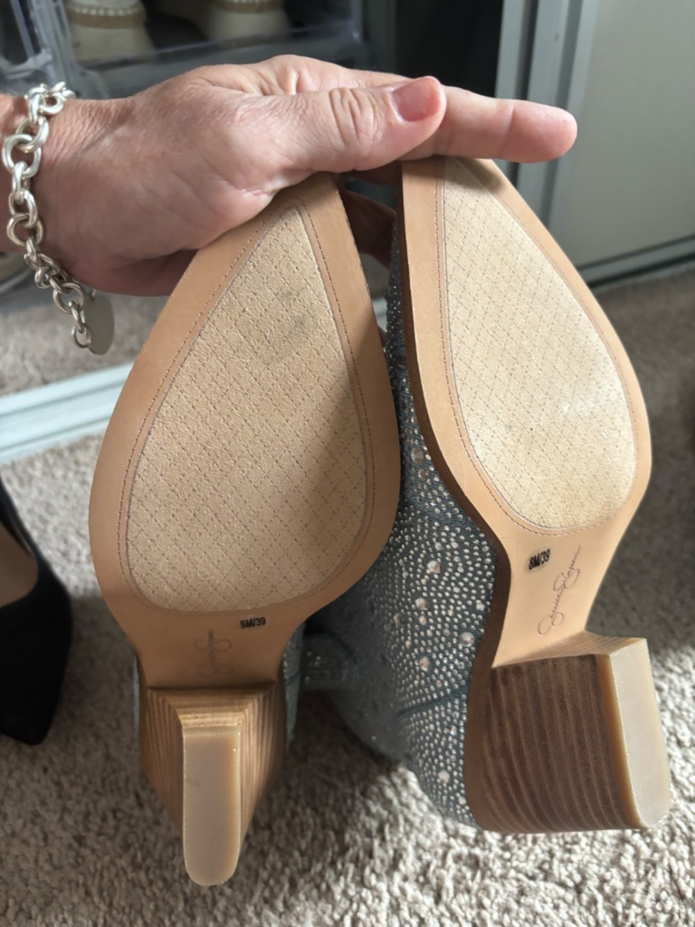 Jessica Simpson Rhinestone Western Ankle Booties Size 8 - Picture 4 of 4